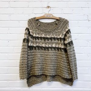 FREE PEOPLE chunky brown wool sweater